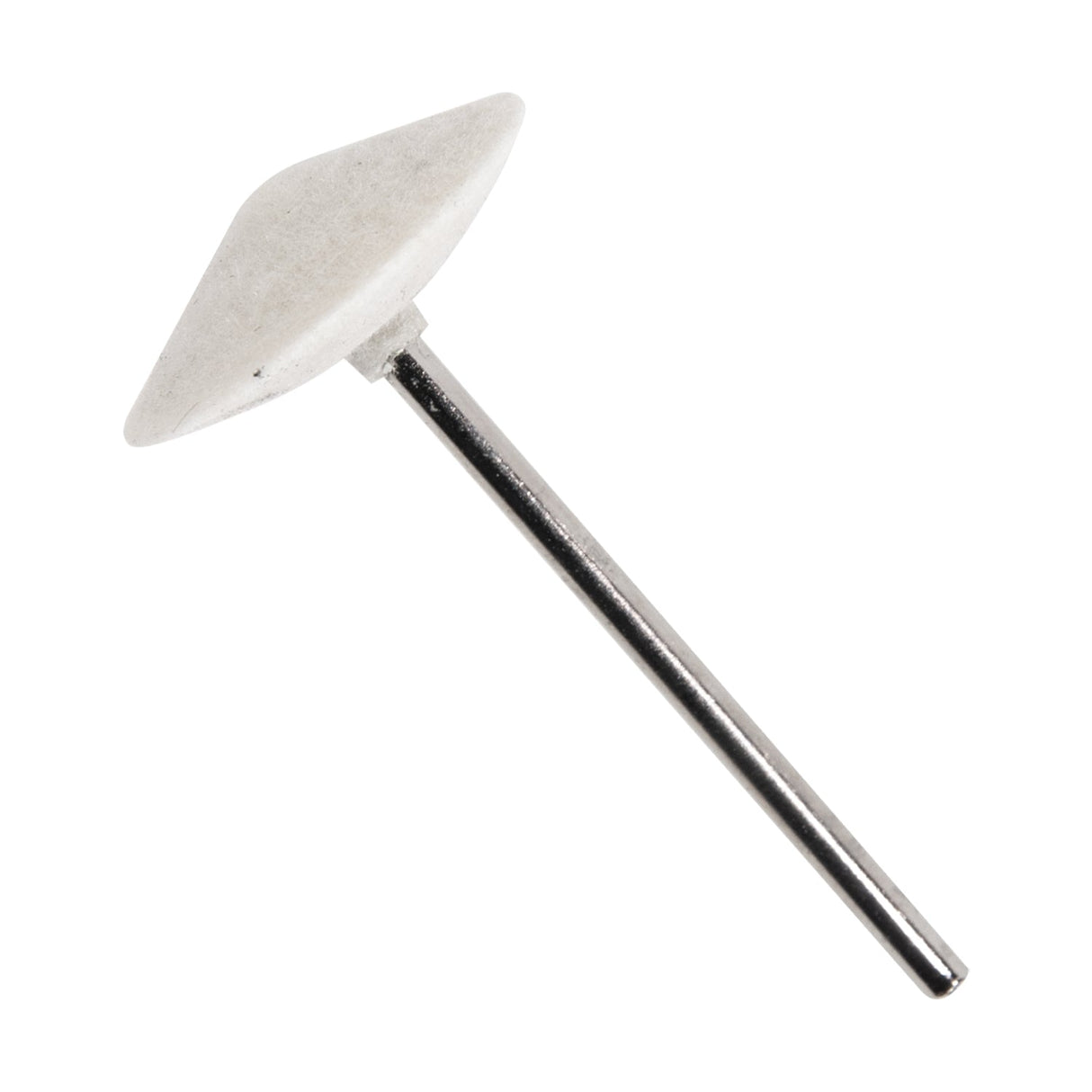 Large knife edge felt bob mounted on 3/32" mandrel for polishing and finishing