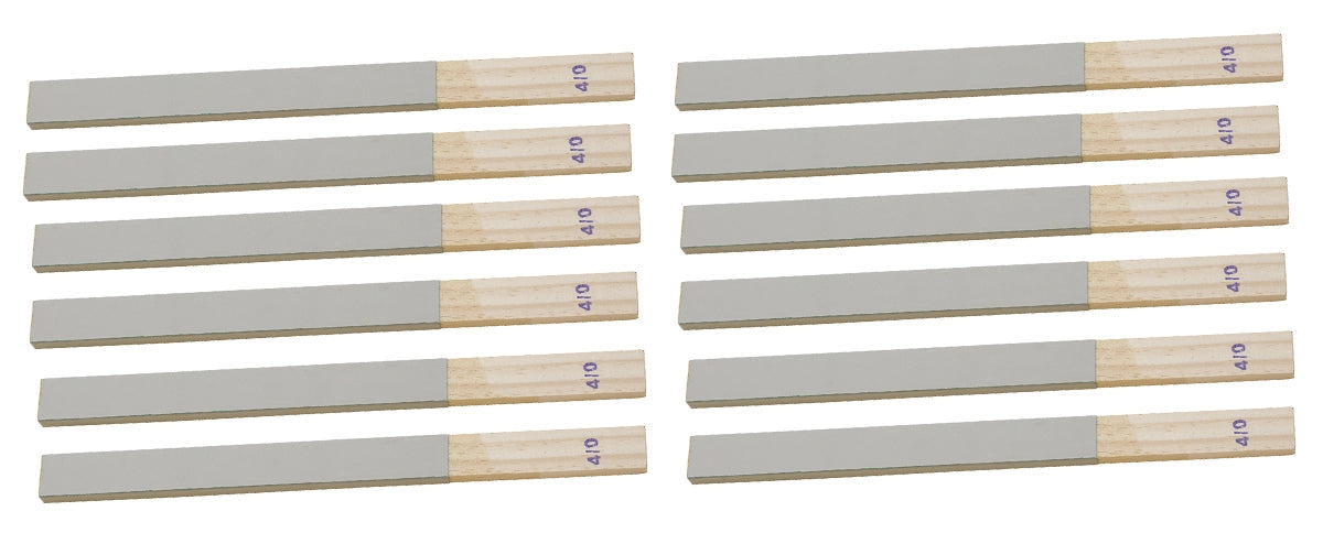12 pack 11-inch emery sanding sticks with wood handles grit 4/0 for metal finishing