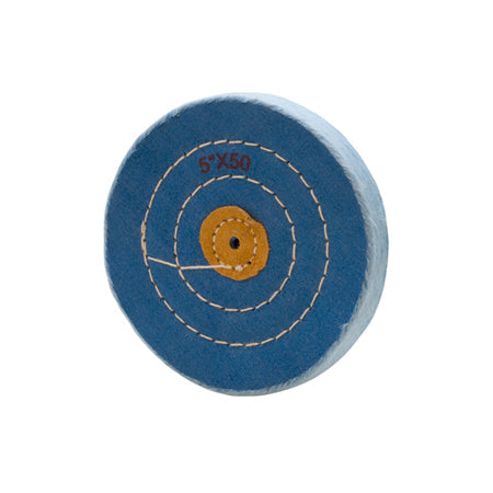 BLUE BUFF 5 X 50 PLY stiff durable buff wheel for polishing platinum and hard metals