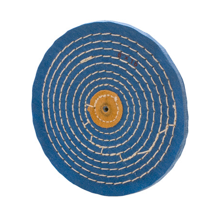 Blue Buff Knife Edge 6 x 16 ply polishing buff for platinum with durable, chemically treated stiffness and aggressive cutting edges