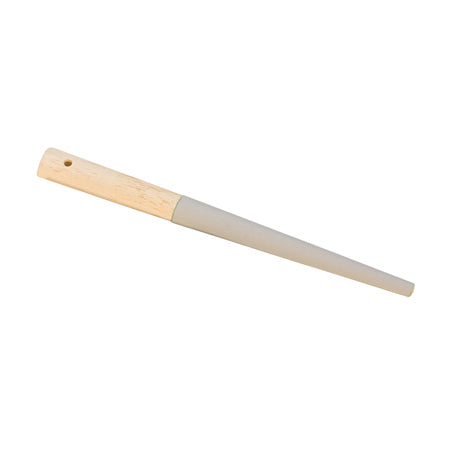 Half-Round Sanding Stick Cut 3/0 with wooden handle and tapered sanding surface for precision metal and clay finishing