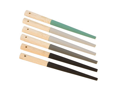 Set of 6 tapered half-round sanding sticks with progressive grits for metalwork and jewelry finishing