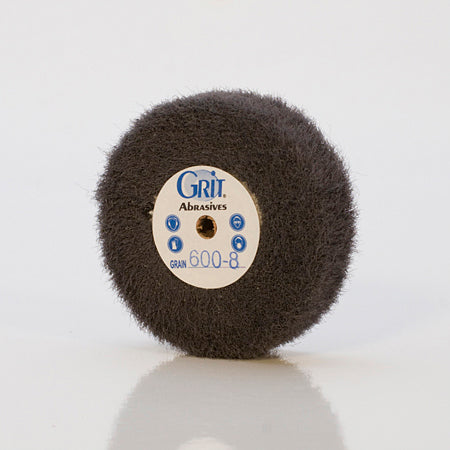 Gray Satin Finish Buff 60mm x 20mm ultra-fine abrasive polishing wheel with 1/4" hole for rotary tools