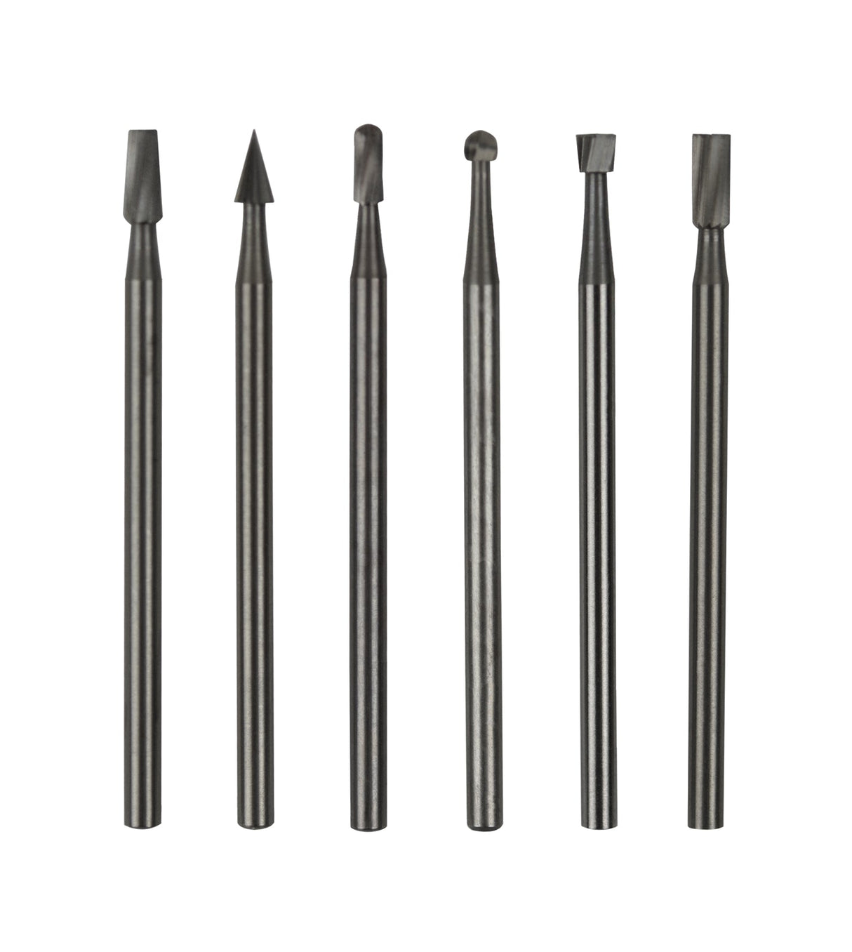6-piece Swiss-made Tungsten Valadium steel wax detailer's bur set for precision carving in jewelry and waxworking