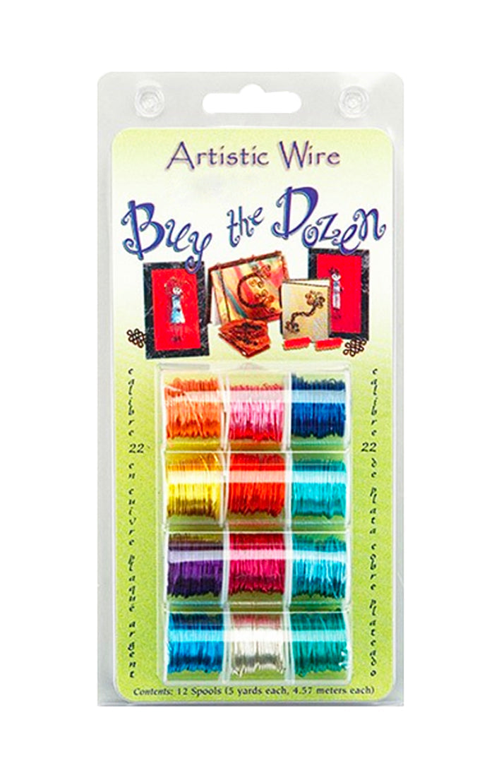 Pack of 12 Artistic Wire 24 Gauge colorful copper wire for jewelry making and crafts