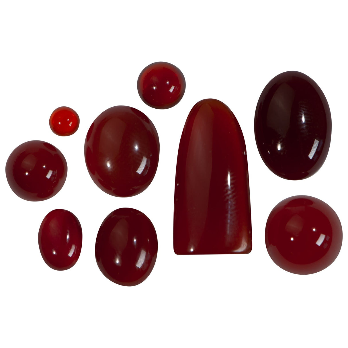 14x10mm Carnelian Oval Cabochon gemstone with smooth polished orange-red surface for jewelry making