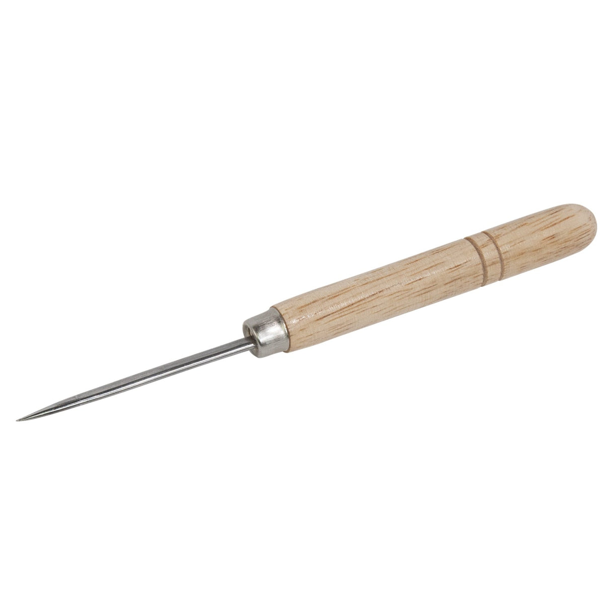 2-1/2" straight steel burnisher with wooden handle for precision smoothing and detailing