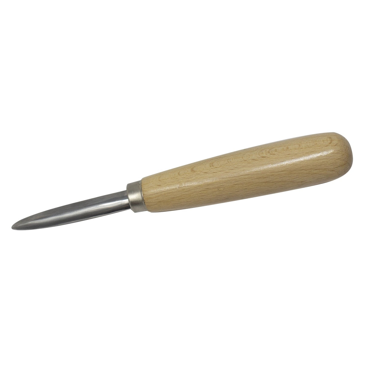 1-1/2" Curved Bent Burnisher with polished steel tip and wooden handle for metal and bezel smoothing