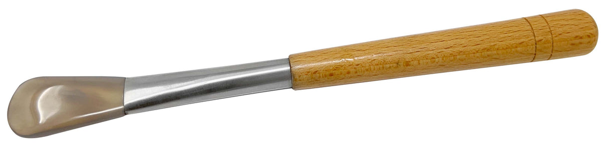 Agate burnisher with round wooden handle and flat stone No.4 for gentle, stone-safe polishing