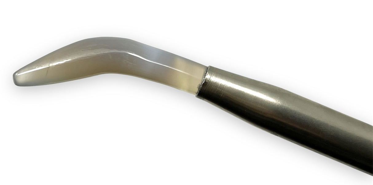 Agate burnisher round wooden handle, Style -Round 8mm. No.20 by PMC Supplies