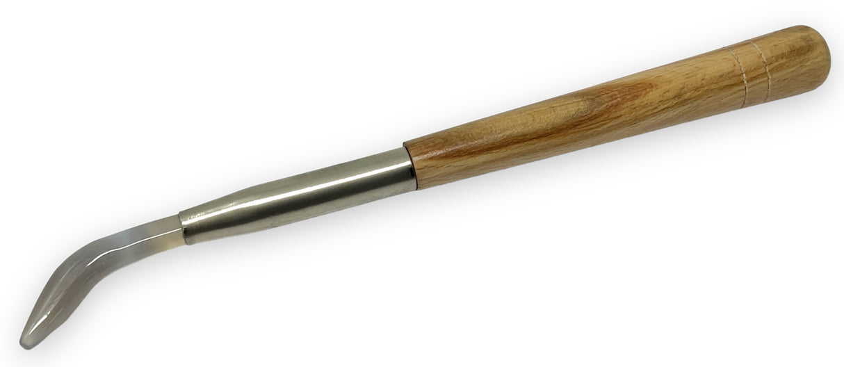 Agate burnisher round wooden handle, Style -Round 8mm. No.20 by PMC Supplies