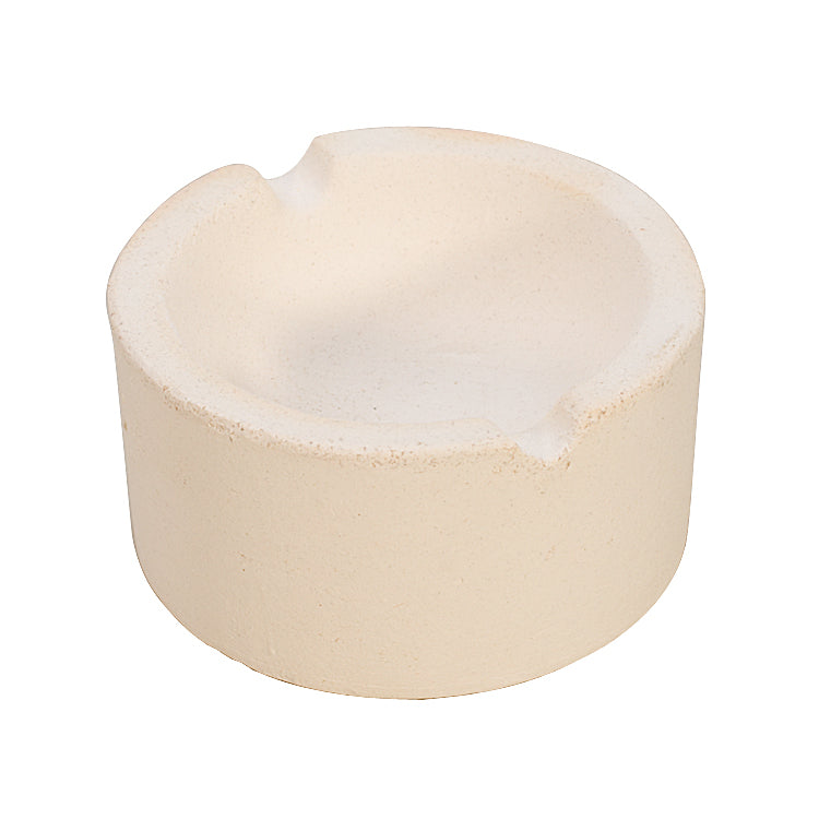 3" diameter ceramic crucible melting dish with double groove for metal melting and pouring
