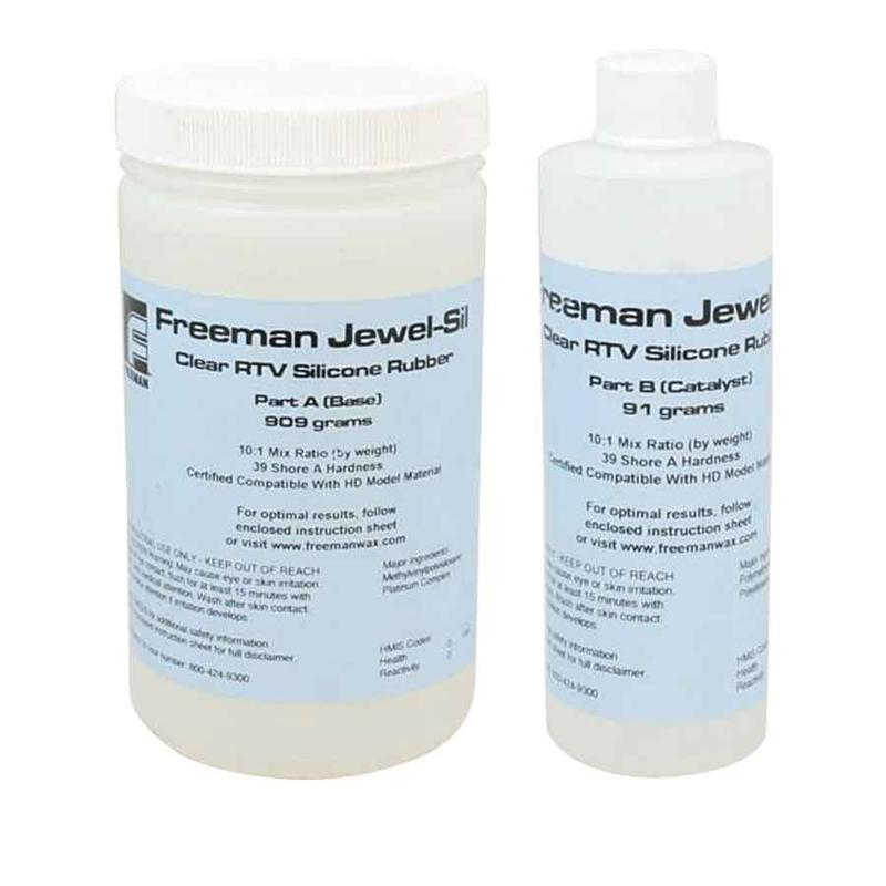 Freeman Clear RTV Silicone Rubber Kit 2.2 lbs two-part mold making silicone with high clarity and low viscosity