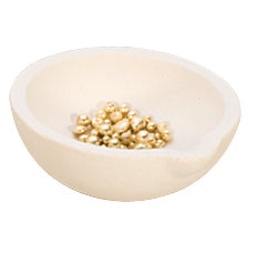 2-1/4 inch ceramic melting dish with fused silica construction for high-temperature metal melting up to 2800°F