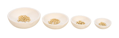 Set of 4 ceramic melting dishes with fused silica construction for high-heat metalworking up to 2800°F
