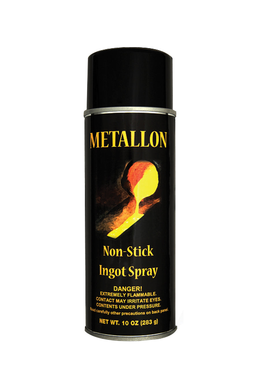 Metallon Non-Stick Mold Spray for cast iron and steel molds to release ingots smoothly with natural lubricants.