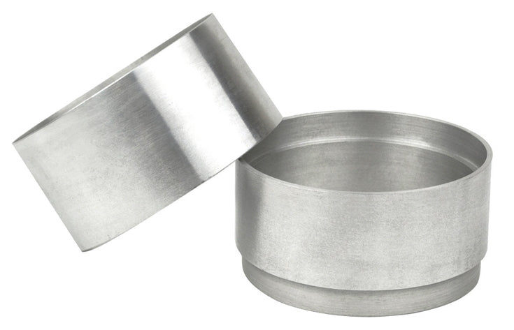 Two-piece aluminum 100 mm round mold frame set for Petrobond sand casting clay with lightweight, corrosion-resistant construction