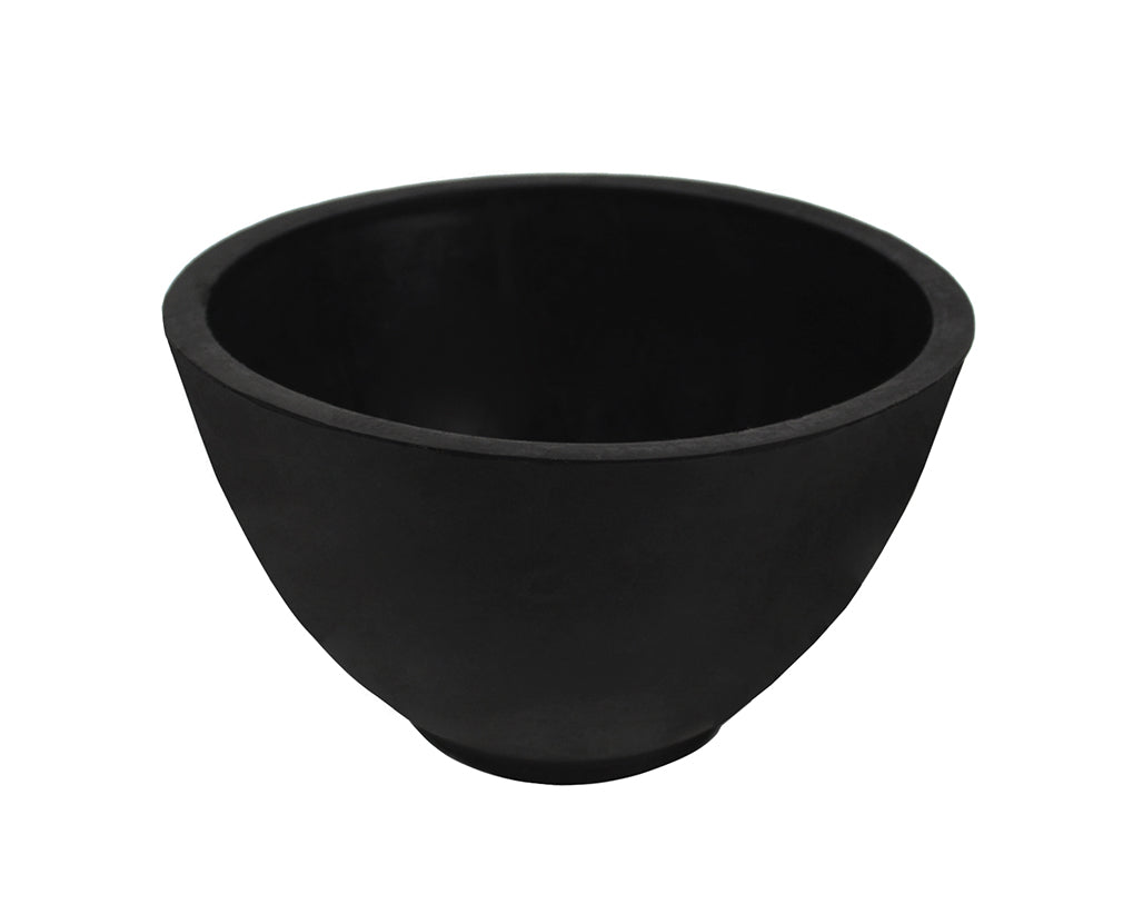4-inch black flexible rubber mixing bowl for lost wax casting with durable, splash-minimizing design