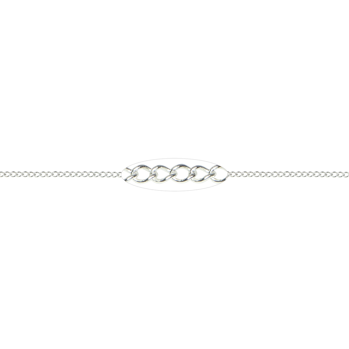 1 MM Sterling Silver Curb Chain (Per Inch) by PMC Supplies