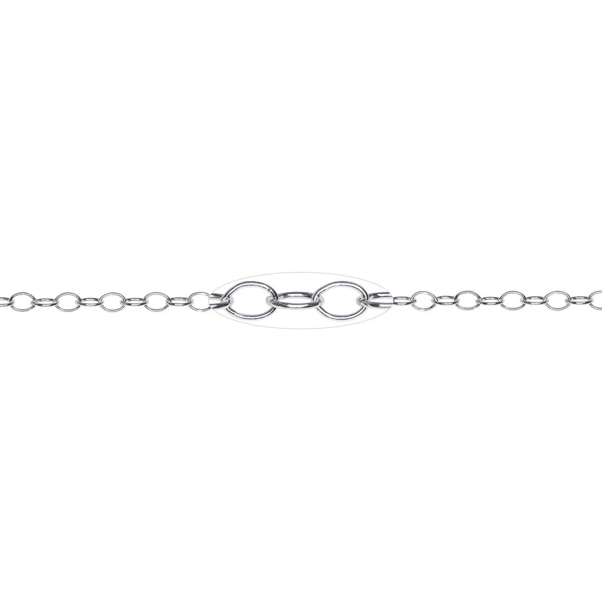 3 MM Sterling Silver Open Cable Chain (Per Inch) by PMC Supplies