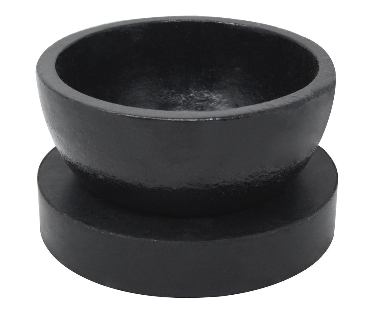 5-inch black pitch bowl with rubber anti-slip pad for metal chasing and repoussé work