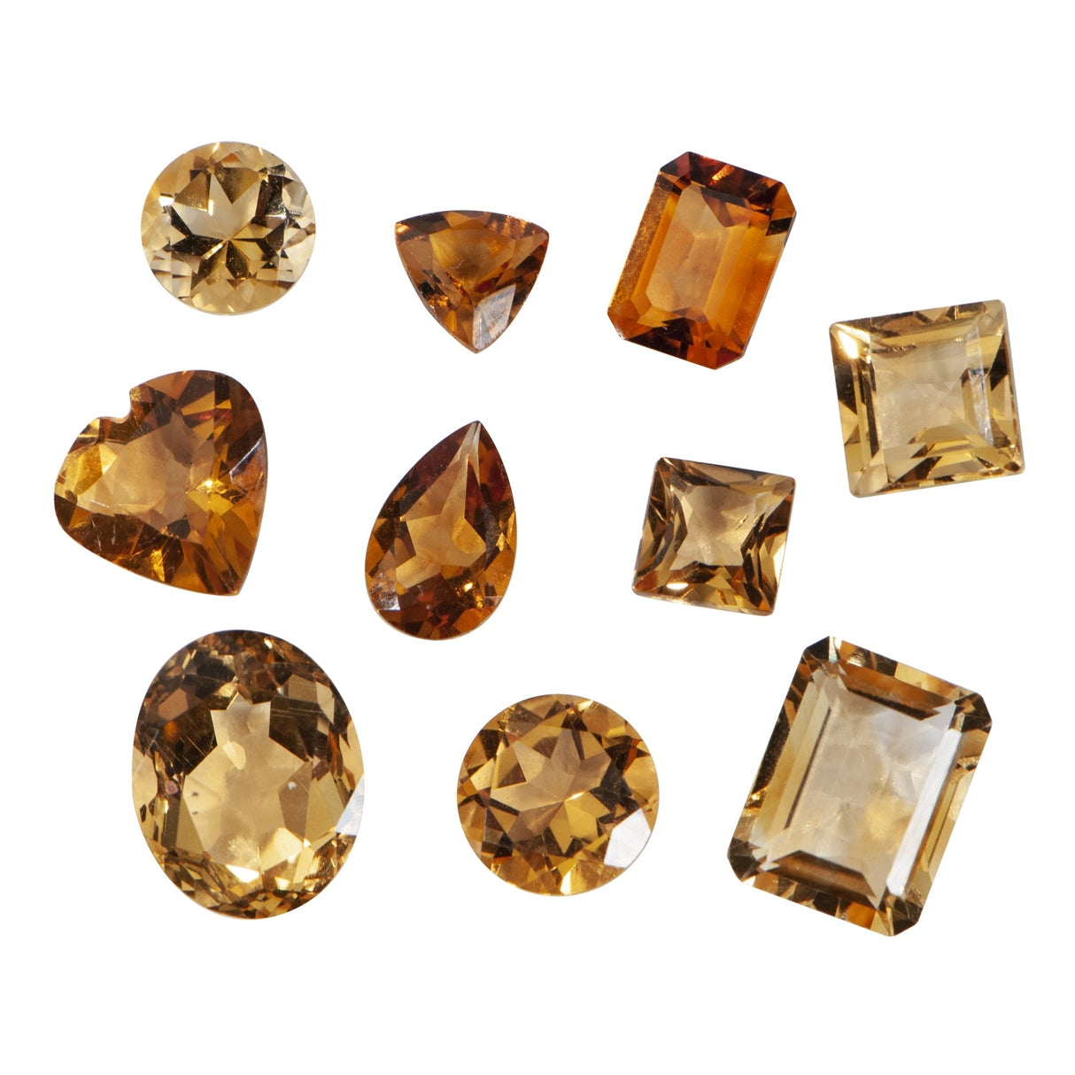 Citrine 5mm trillion cut faceted gemstone with sunny hue and high brilliance