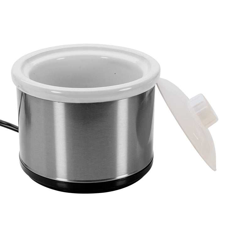 16 oz stainless steel pickle pot with stoneware interior and removable lid for small-batch pickling and fermentation