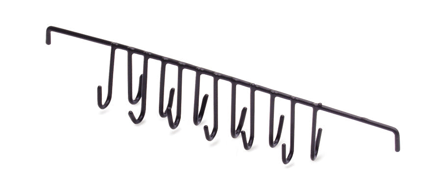 Black hanging cleaning rack with 12 hooks for ultrasonic jewelry cleaning