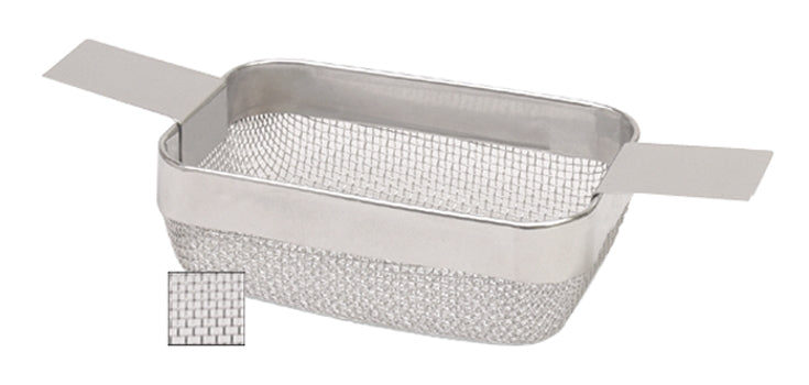 Small fine mesh rectangular basket stainless steel jewelry cleaner 4x3 inch