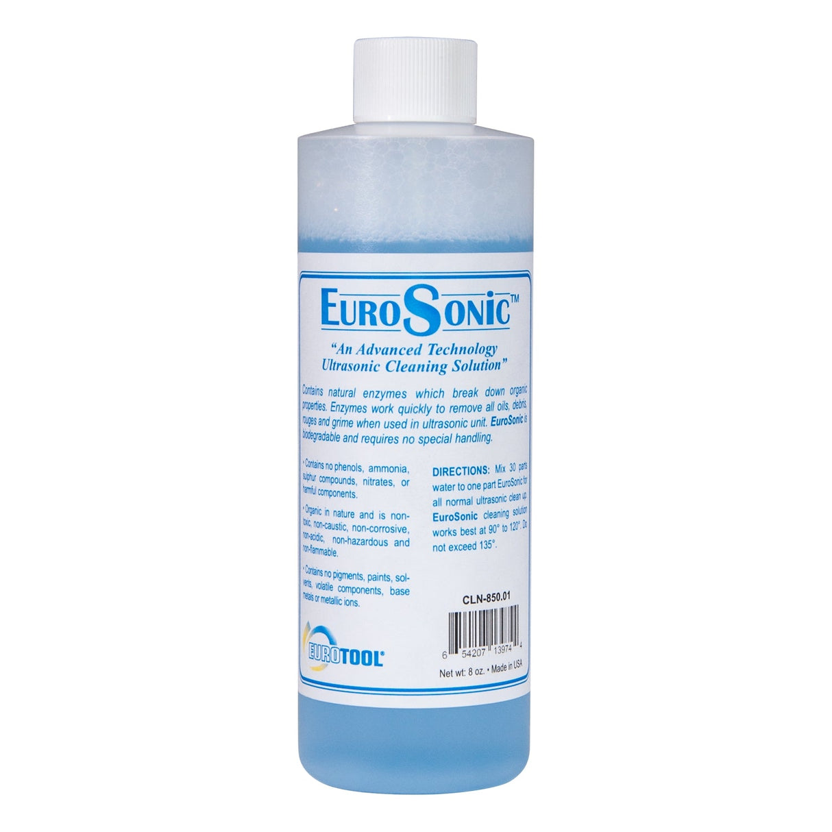 Eurosonic Jewelry Cleaning Solution 1/2 pint non-toxic biodegradable ultrasonic cleaner for metals and gemstones