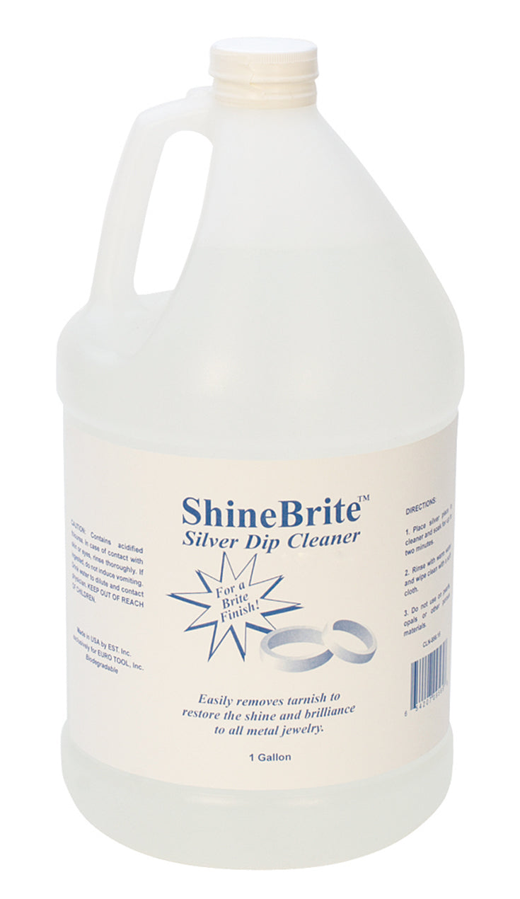 ShineBrite Silver Dip Cleaner 1-gallon jug for fast silver jewelry tarnish removal and restoration