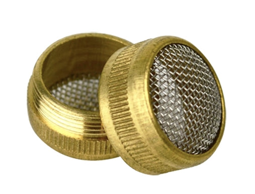 Small screw-type cleaning machine jewelry basket with brass frame and stainless steel mesh, 16mm diameter