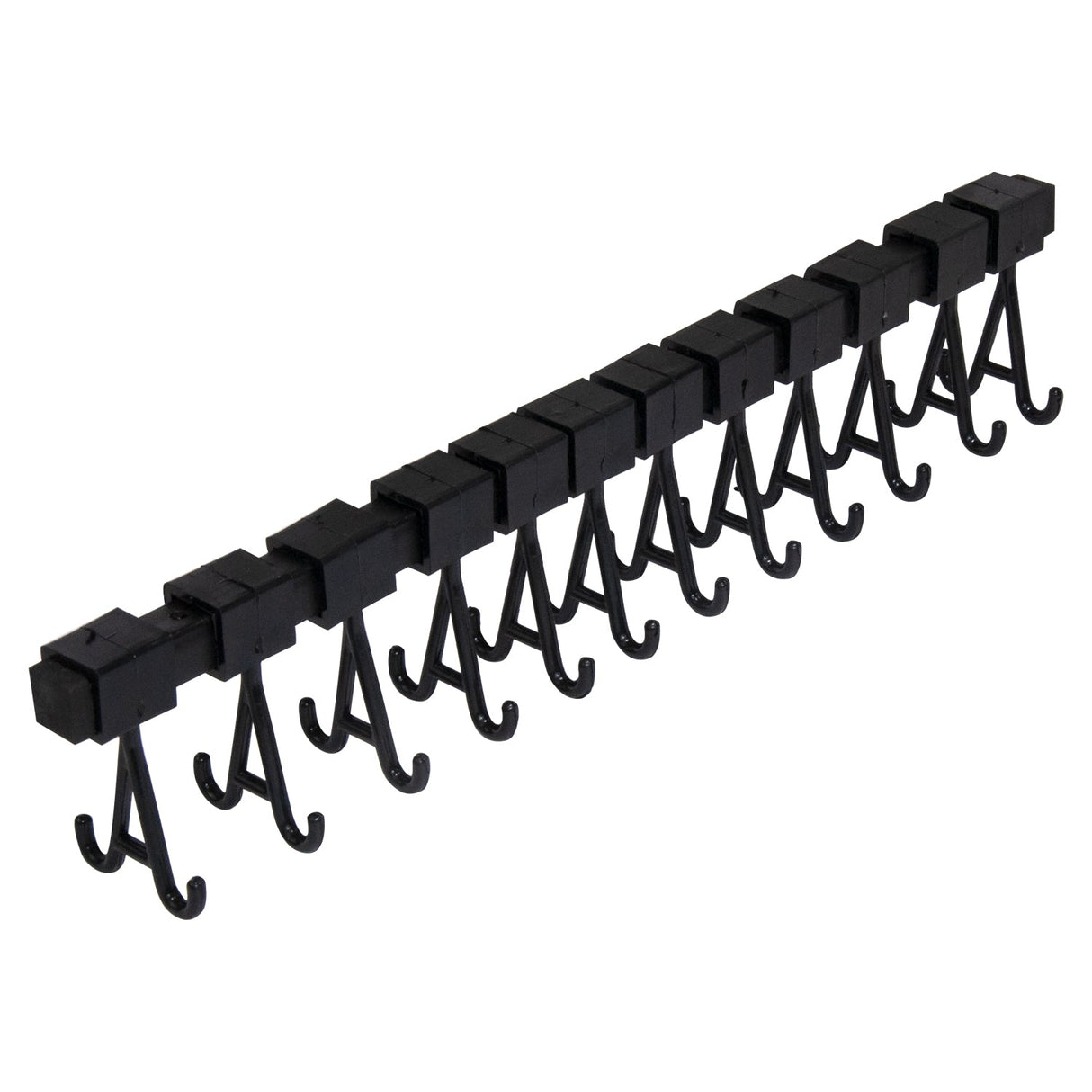 14-7/8 inch Ultrasonic Cleaner Bar Rack with 12 molded plastic corrosion-resistant hooks for secure and organized cleaning of delicate parts