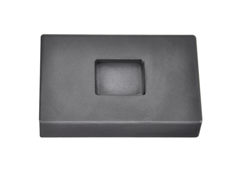 Copper rectangular graphite ingot mold for 1/4 oz ingots with smooth cavity and tapered sides