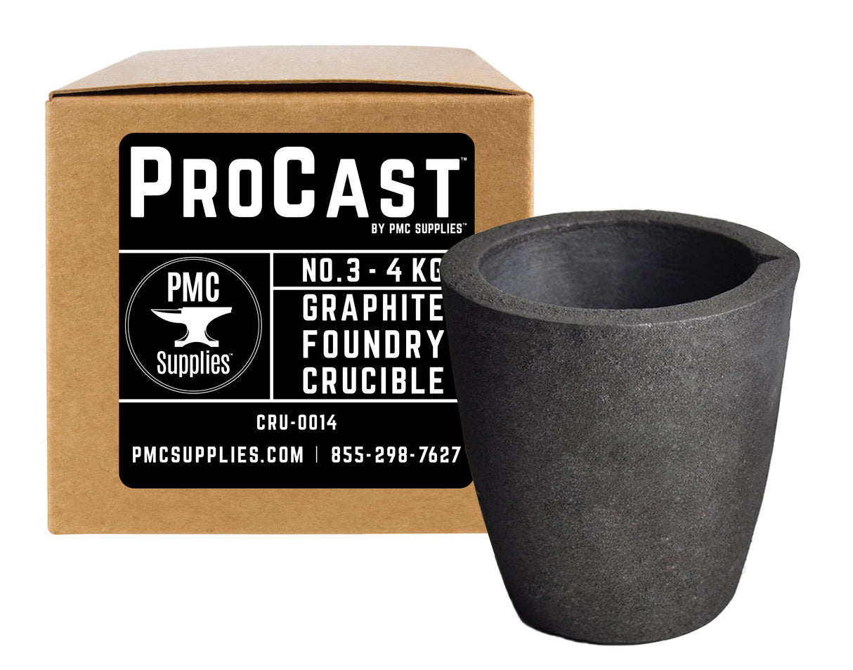 ProCast No 3 4 kg clay graphite foundry crucible with thick walls for high-heat metal melting