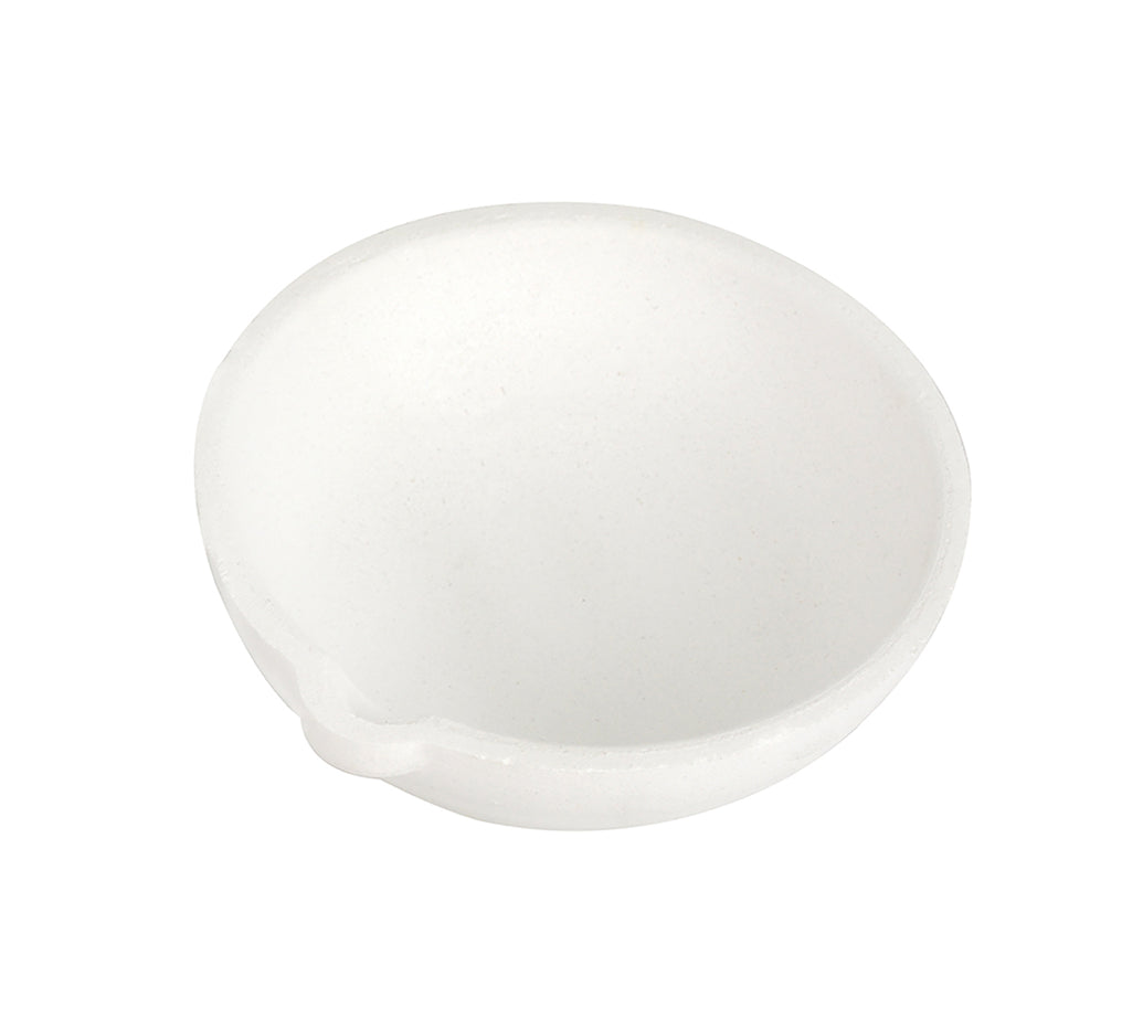 100 gram ceramic alumina crucible dish with pour spout for torch-based metal melting up to 2800F