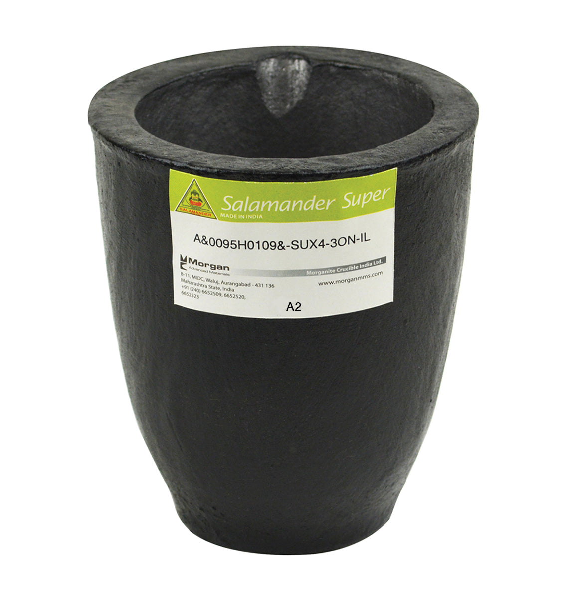 A2 2.5 Kg Salamander Super Clay Graphite Crucible for high-precision metal melting with heat resistance up to 2900°F