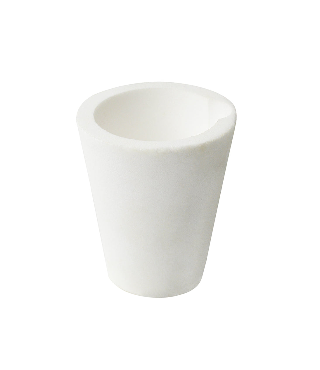 200 gram white ceramic alumina crucible cup with pour spout for metal melting