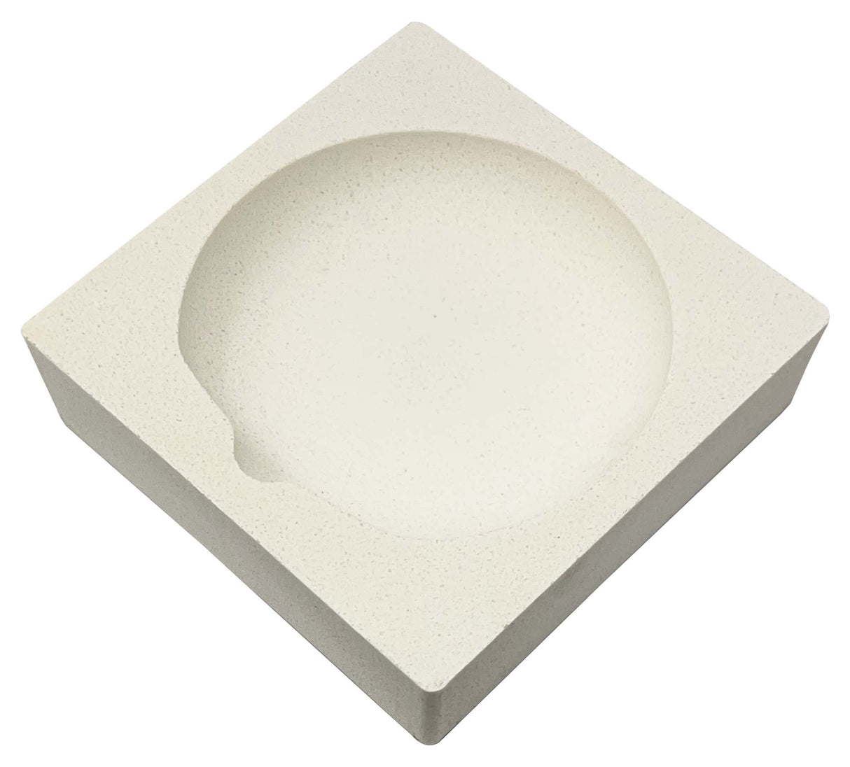 Square ceramic crucible 4x4x1 inch for high-temperature melting and metal casting applications