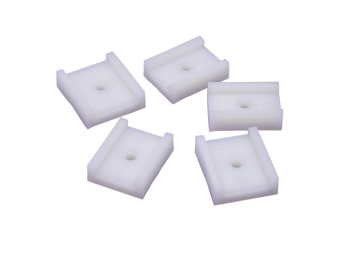 Set of 5 white square nylon dies in various sizes for snapback closures