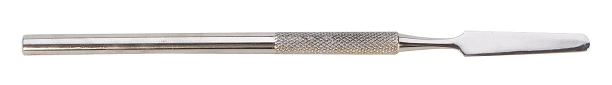 5-1/2 inch spatula-shaped stainless steel wax carver with knurled handle for precise sculpting and wax removal