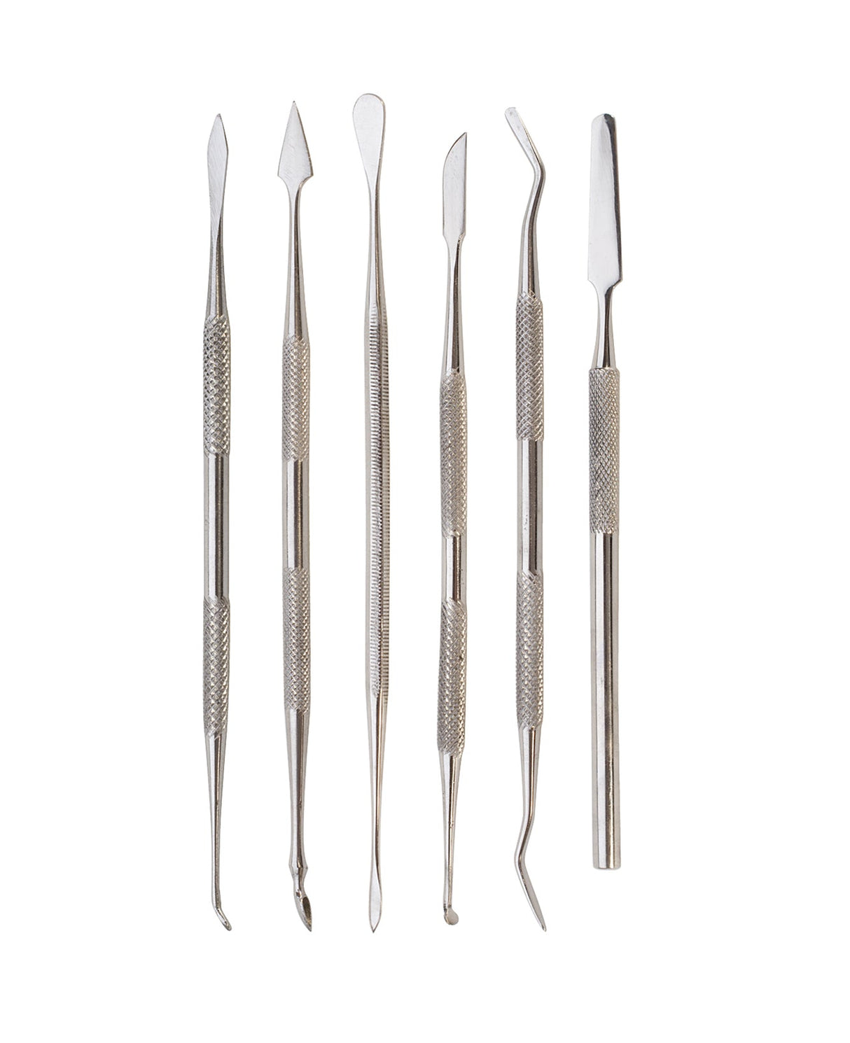 6-piece stainless steel wax carver set with balanced ergonomic handles for precision and comfort