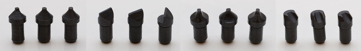 12 Piece Spare Pin Set with round, flat, square, and curved pins for replacement and repair