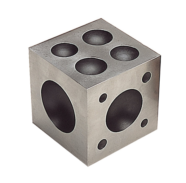 2-1/2 inch steel dapping block with multiple depressions for metal shaping and bead making