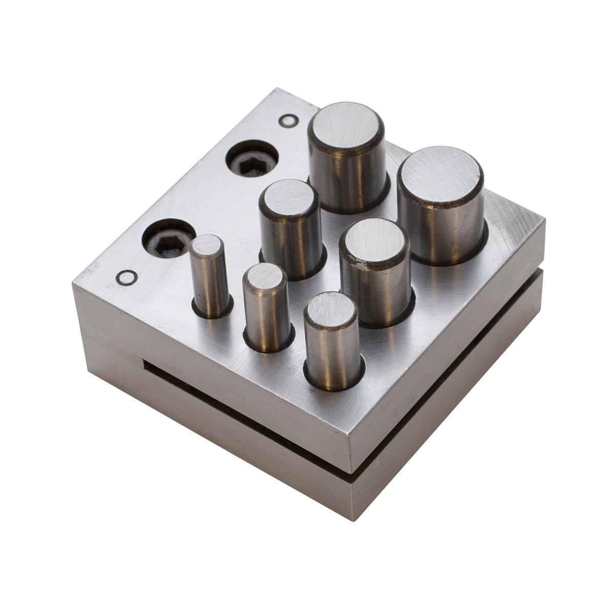 Small Economy Disc Cutter with 7 stainless steel circle shapes for precise cuts from 1/8" to 1/2"