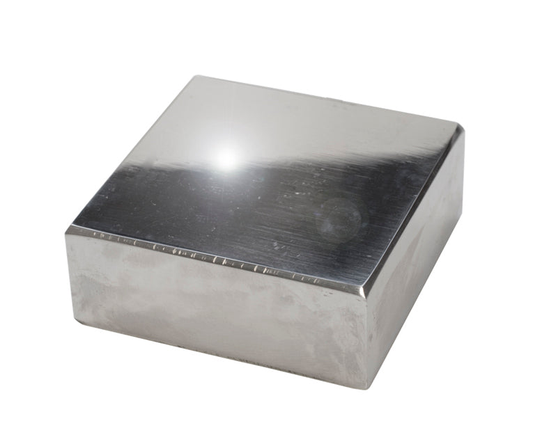 2-1/2 inch polished steel bench block with smooth hardened surface for metalworking and burnishing tasks