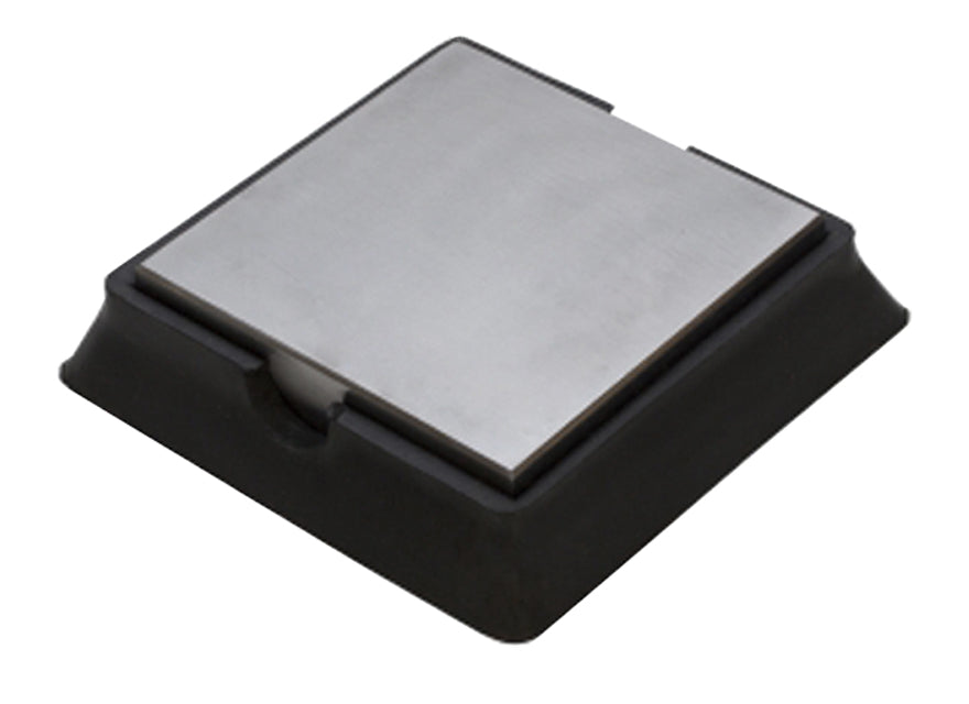 4-inch steel and rubber bench block with dual surfaces for metal stamping and forming tasks