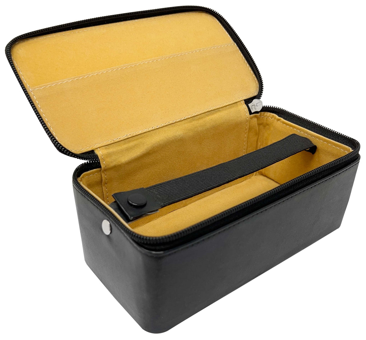 Diamond Box 7x3.5 inch velvet-lined jewelry case with zipper and two-button closure for secure diamond storage