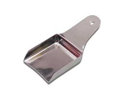 Compact chrome-plated miniature beading shovel for precise seed bead scooping