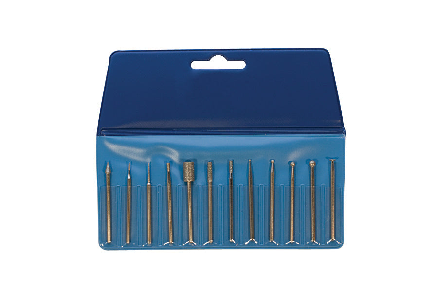 12 Piece #1 Diamond Instrument Set with 12 precision tools in a reusable blue pouch for professional use